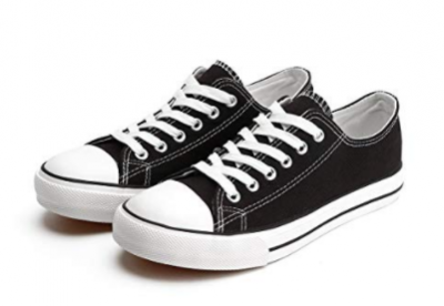 Low Top Sneaker Lace-up Classic Casual Shoes Black and White